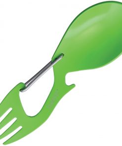 Kershaw 1140 Ration Green , 4.6" 3Cr13MoV SS Spoon and Fork Combo Tool w/Carabiner