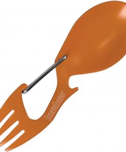 Kershaw 1140 Ration Orange, 4.6" 3Cr13MoV SS Spoon and Fork Combo Tool w/Carabiner