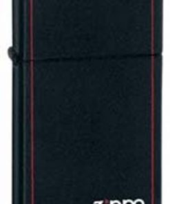 Zippo Z1618ZB Slim Lighter, Black Matte with Zippo & Border