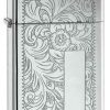 Zippo Z1652 Lighter Slim,Venetian, High Polish Chrome -Cheap Gear Store knifework 1652 1 36575.1566586835