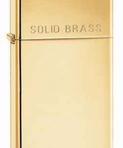 Zippo Z1654 Slim Lighter, High Polish Brass with Solid Brass Engraved