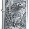 Zippo Z200HDH231-C Classic Lighter, Harley Davidson "Made In The USA" Eagle & Globe Emblem, Brushed Chrome -Cheap Gear Store knifework 200hdh231 90605.1566586821