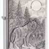 Zippo Z20855 Classic Lighter, Timberwolves Emblem, Brushed Chrome -Cheap Gear Store knifework 20855 73803.1566586744