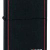 Zippo Z218ZB Lighter Black Matte With Zippo & Border -Cheap Gear Store knifework 218zb 11113.1566586810