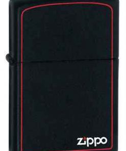 Zippo Z218ZB Lighter Black Matte With Zippo & Border