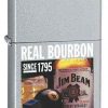 Zippo Z24267 Jim Beam Real Bourbon, Satin Chrome -Cheap Gear Store knifework 24267 56987.1566586806