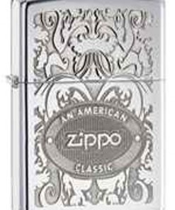 Zippo Z24751 Classic, Crown Stamp, American Classic Logo, High Polish Chrome