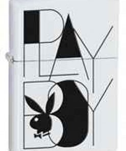 Zippo Z28268 Classic Lighter, Black and White Playboy, White Matte