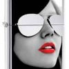 Zippo Z28274 Classic Lighter, Chrome Sunglass-Red Lips, High Polish Chrome -Cheap Gear Store knifework 28274 33474.1566586733
