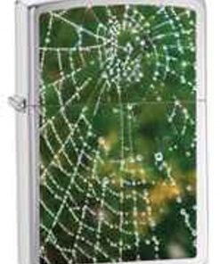 Zippo Z28285 Classic Lighter, Wet Spider Web, Brushed Chrome