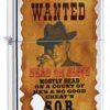 Zippo Z28289 Classic Lighter, WANTED Poster, High Polish Chrome -Cheap Gear Store knifework 28289 90264.1566586732