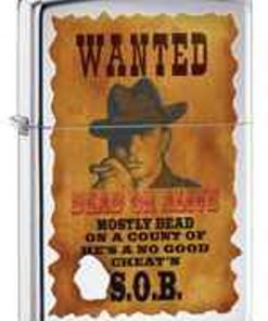 Zippo Z28289 Classic Lighter, WANTED Poster, High Polish Chrome