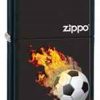 Zippo Z28302 Classic Lighter, Flaming Soccer Ball, Black Matte -Cheap Gear Store knifework 28302 35179.1566586734