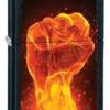 Zippo Z28308 Classic Lighter, Flaming Fist, Black Matte -Cheap Gear Store knifework 28308 92758.1566586730