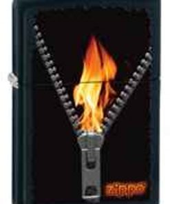 Zippo Z28309 Classic, Zipper Flame, Black Matte