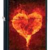 Zippo Z28313 Classic Lighter, Flaming Heart, Black Matte -Cheap Gear Store knifework 28313 88540.1566586729