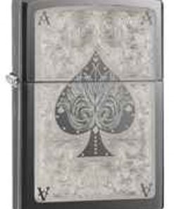 Zippo Z28323 Classic Lighter, Ace Filigree, Black Ice