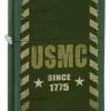 Zippo Z28337 Classic Lighter, USMC Since 1775, Green Matte