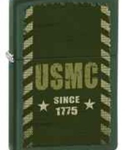 Zippo Z28337 Classic Lighter, USMC Since 1775, Green Matte
