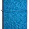Zippo Z28341 Classic, Iced Diamond Plate, Cerulean -Cheap Gear Store knifework 28341 front 33491.1566586777
