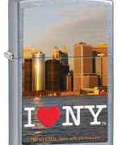 Zippo Z28427 Classic Lighter, "I Love New York" Skyline Image, Street Chrome