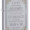Zippo Z28458 Classic, Serenity Prayer, Satin Chrome -Cheap Gear Store knifework 28458 02336.1566586773