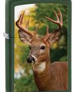 Zippo Z28471 Classic, Buck Deer Image, Green Matte