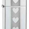 Zippo Z28476 Slim, Four Hearts, Hight Polish Chrome