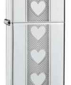 Zippo Z28476 Slim, Four Hearts, Hight Polish Chrome