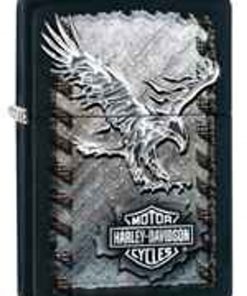 Zippo Z28485 Classic Lighter, Harley Davidson Iron Eagle, Black Matte