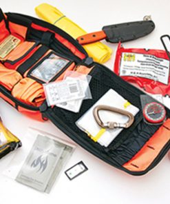 ESEE Advanced Survival Kit, Orange Cordura Bag, Map Case, w/ ESEE 4P Black Blade, Orange G10 Handle