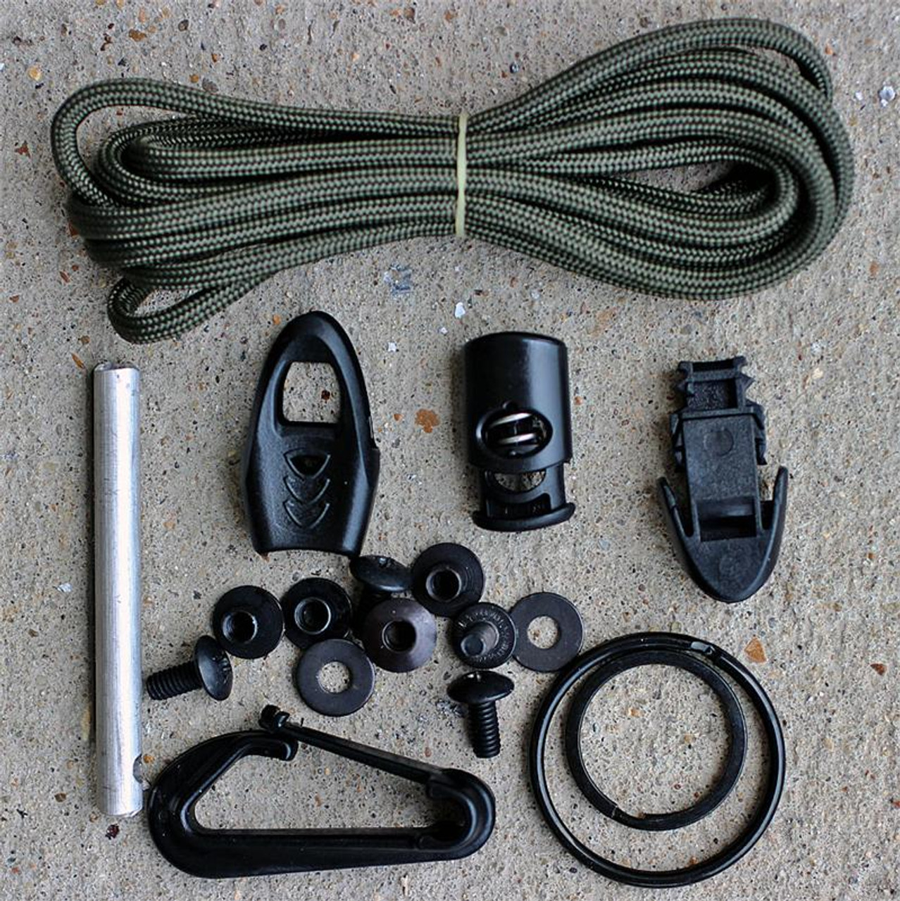 Izula Complete Survival Kit (Includes: Paracord, Rings, Fire Rod, Whistle & Clip Plate) 3 Izula Complete Survival Kit (Includes: Paracord, Rings, Fire Rod, Whistle & Clip Plate)