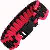 Knotty Boys Black and Hot Pink Survival Bracelet Fat Boy style. Size: Large -Cheap Gear Store knifework ky109 66010.1566585782