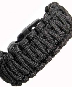 Knotty Boys Black Survival Bracelet Fat Boy style. Size: Medium