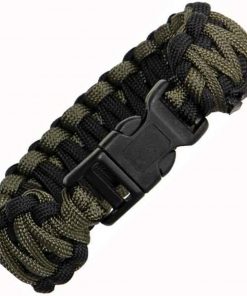 Knotty Boys Black and OD Green Fat Boy Survival Bracelet. Size: Medium