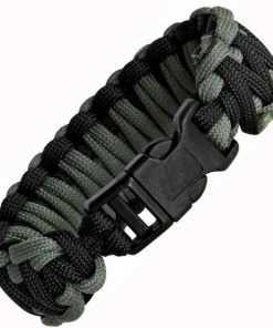Knotty Boys Black and Foliage Survival Bracelet Fat Boy style. Size: Medium