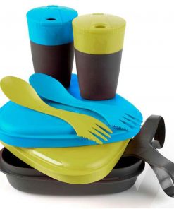 Light My Fire Pack'n Eat Kit For 2 People, 8 Pieces, Cyan and Lime