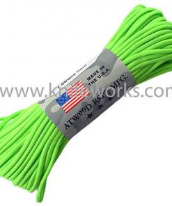 Parachute Cord Neon Green. Nylon construction. 100 ft. length