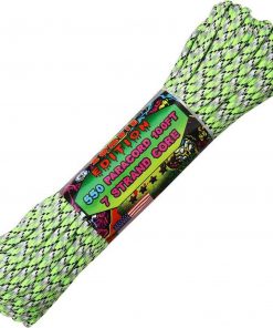 Parachute Cord Biosludge. (Bright green, light and dark gray, and black).