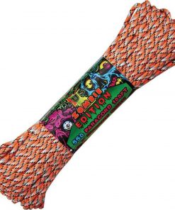 Parachute Cord Corosion. (Orange, red, black, gray, and white).