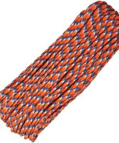 Parachute Cord Bronco - (Electric blue, orange and white). 100 ft. length.