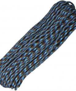 Parachute Cord Abyss - (Brown, black, electric blue and light blue). 100 ft.