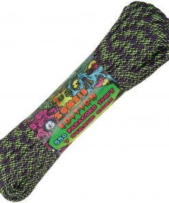 Parachute Cord Dark Matter - Zombie Edition. (Black, purple and neon green). 100 ft.