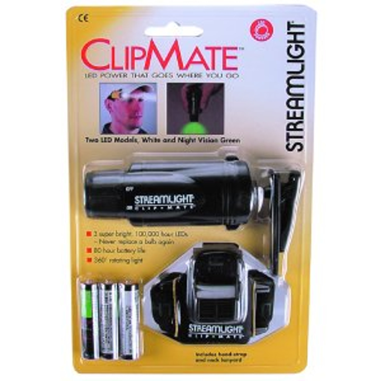 Streamlight ClipMate, Green LED, Black Body, with Batteries 3 Streamlight ClipMate, Green LED, Black Body, with Batteries