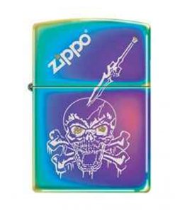 Zippo Z151SKDAG Classic Lighter, Skull and Dagger, Spectrum