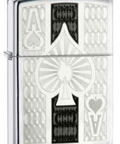 Zippo Z24196 Classic, Etched Ace, High Polish Chrome