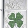 Zippo Z24699 Classic, Clover, High Polish Chrome -Cheap Gear Store knifework z24699 15186.1566586797