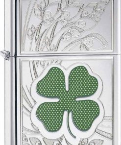 Zippo Z24699 Classic, Clover, High Polish Chrome
