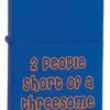 Zippo Z24722 Classic, Blue Matte Two People Short of a Threesome -Cheap Gear Store knifework z24722 46355.1566586788