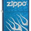 Zippo Z28364 Lighter w/ Logo, Blue Cerulean